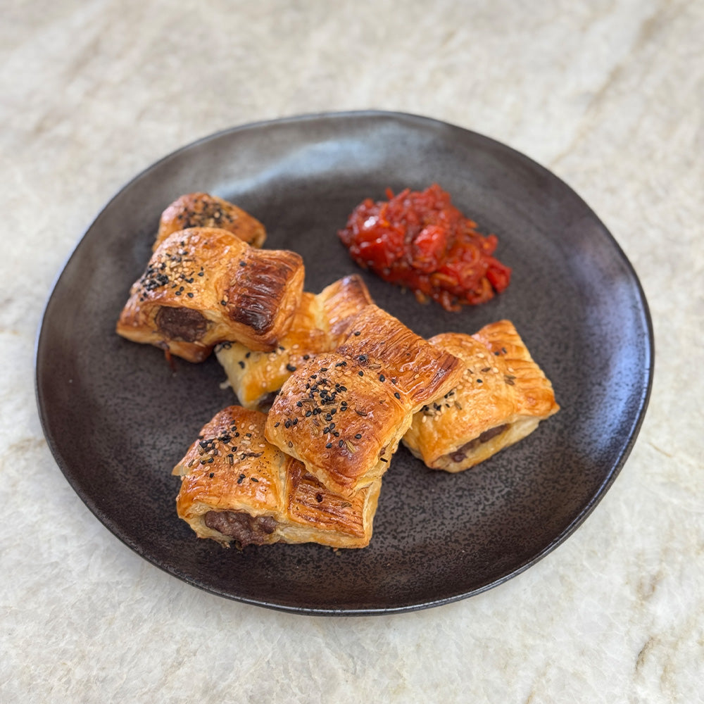 Fennel & Rosemary Sausage Rolls with Homemade Tomato Chutney